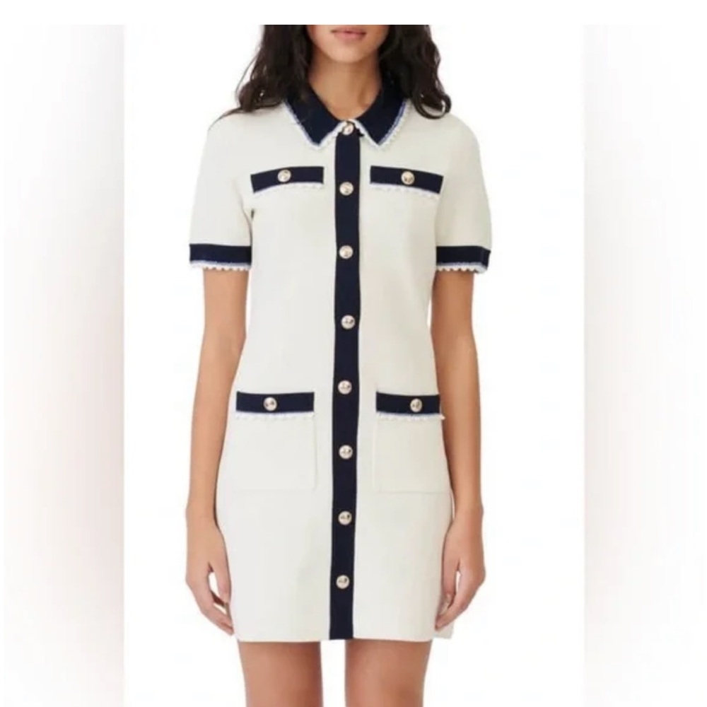 Maje Contrast Knit Dress